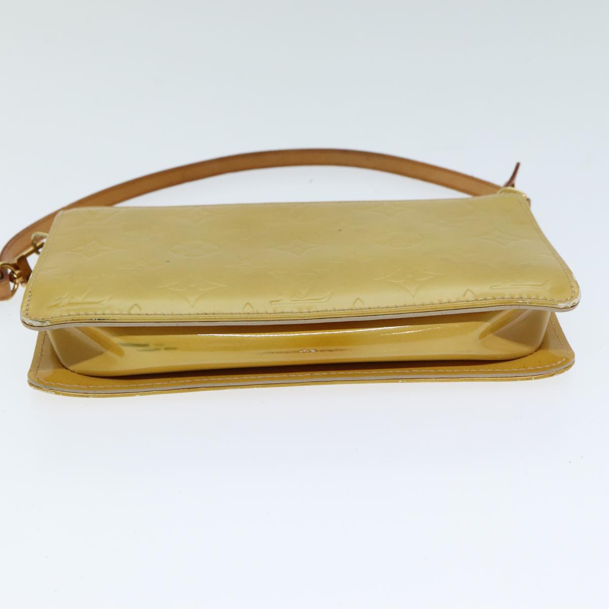 Louis Vuitton Lexington Beige Patent Leather Clutch Bag