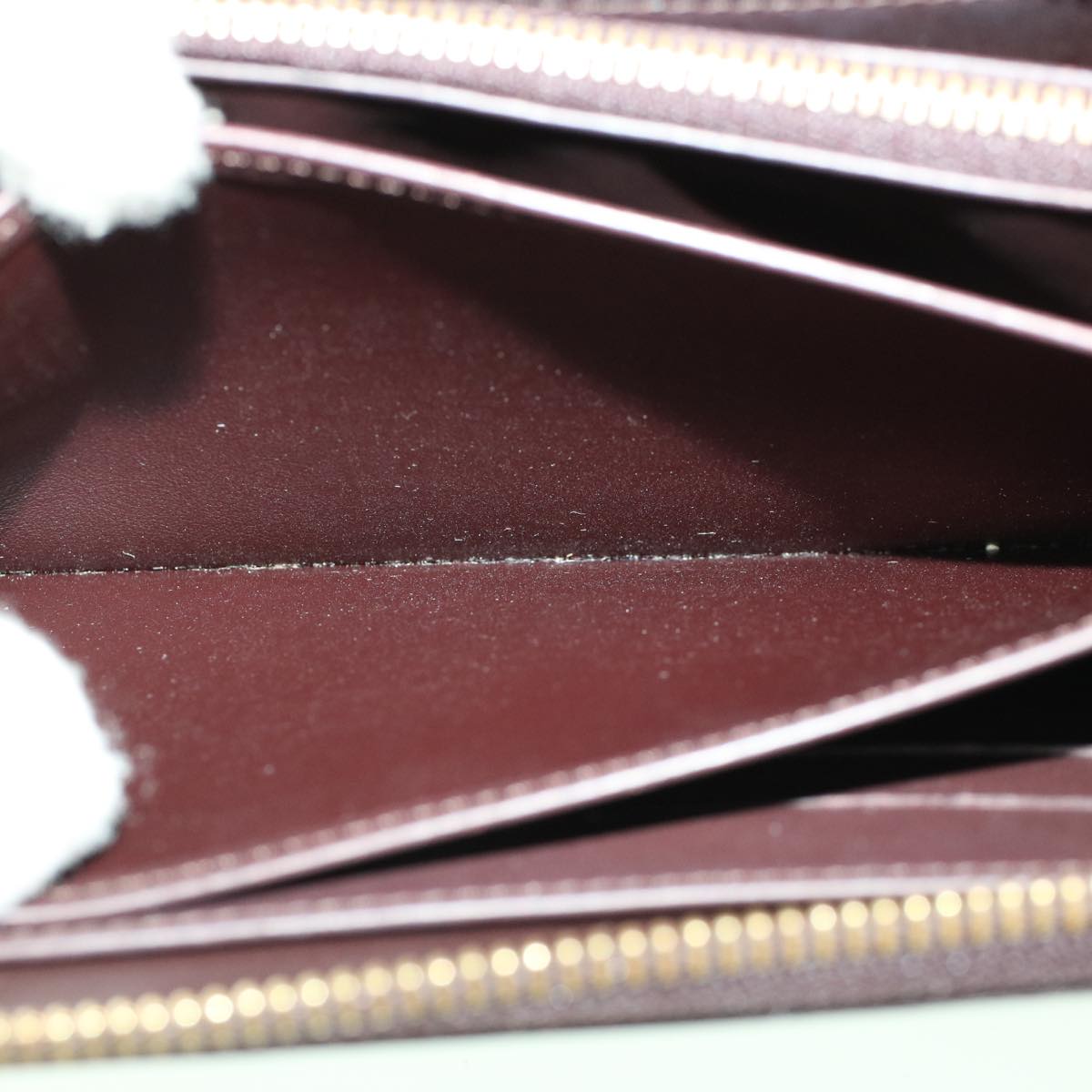 Louis Vuitton Portefeuille Zippy Burgundy Patent Leather Wallet