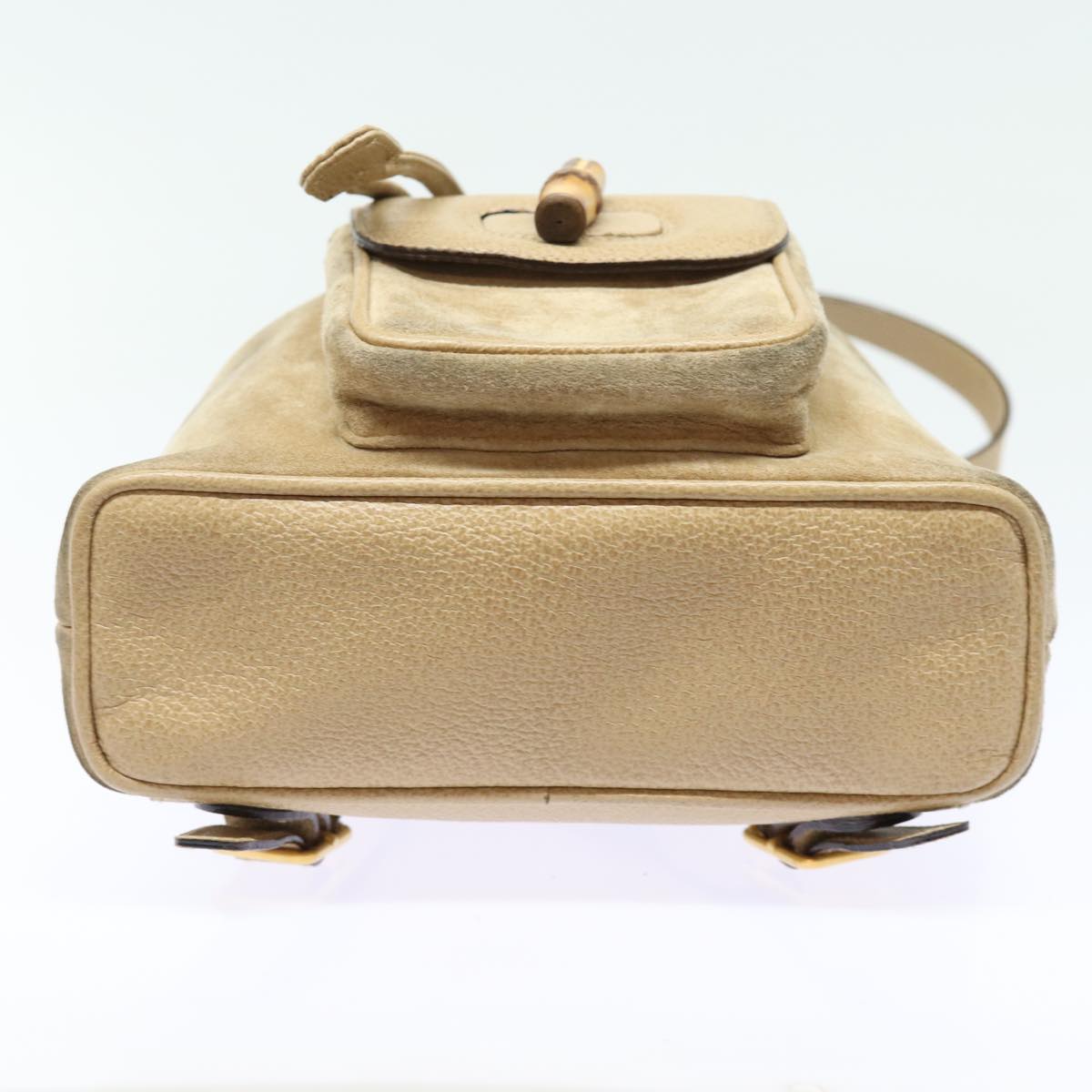 Gucci Bamboo Beige Suede Backpack Bag