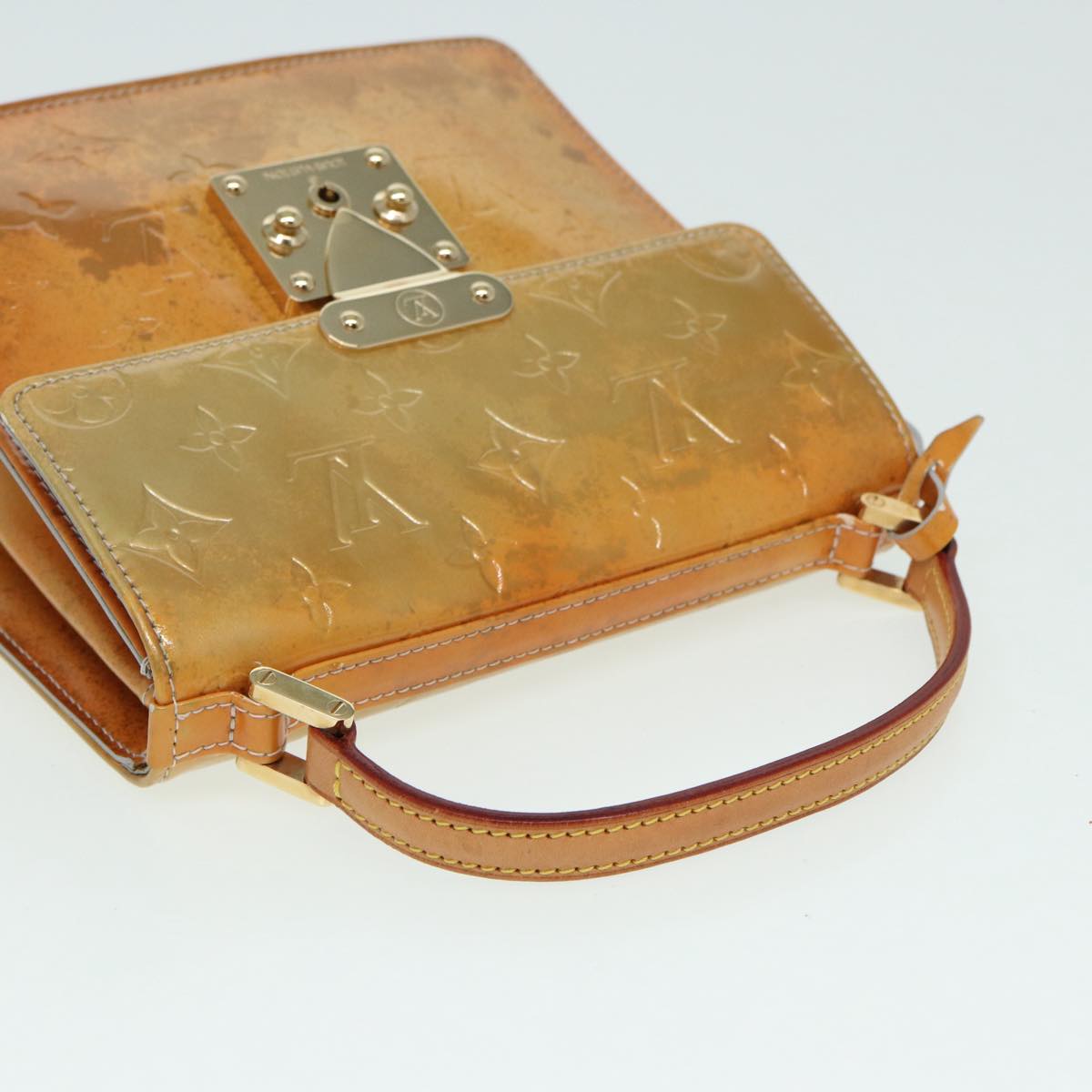Louis Vuitton Spring Street Beige Patent Leather Handbag