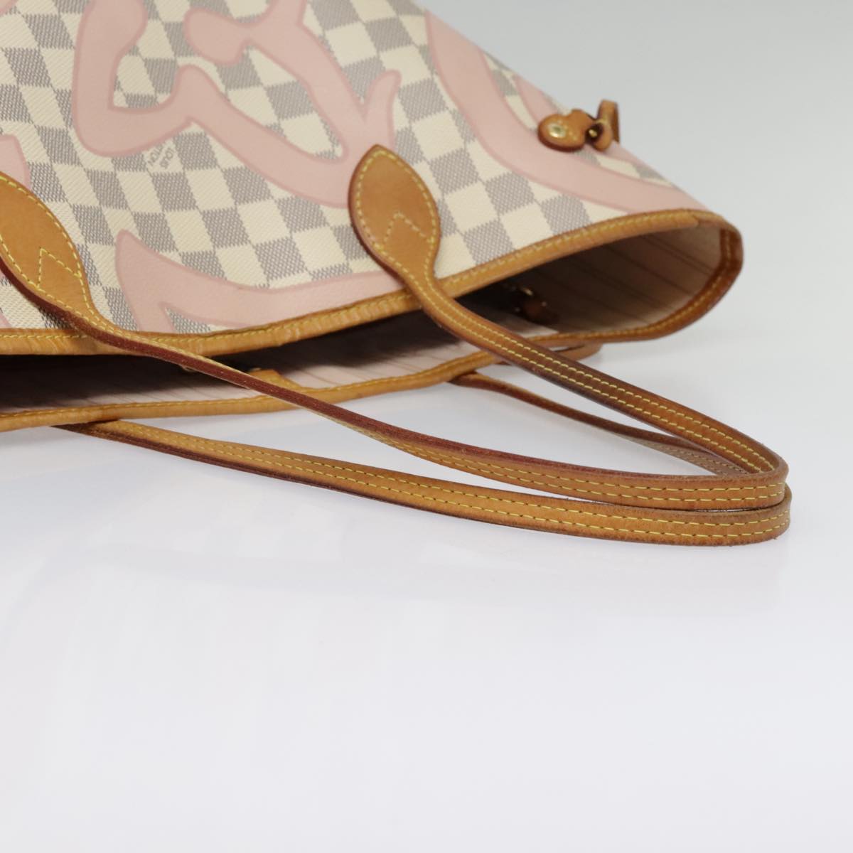 Louis Vuitton Neverfull Mm White Canvas Tote Bag