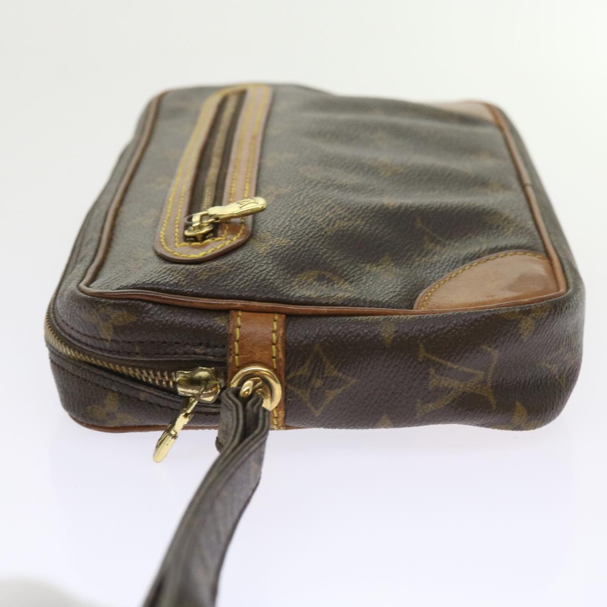 Louis Vuitton Marly Dragonne Brown Canvas Clutch Bag