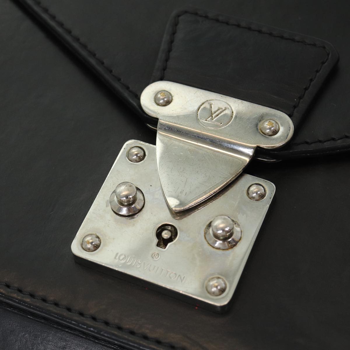 Louis Vuitton Monceau Black Leather Handbag