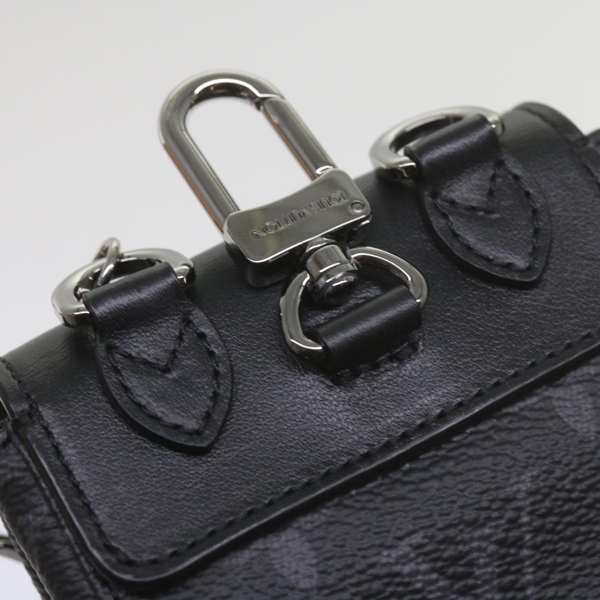 Louis Vuitton Steamer Black Canvas Clutch Bag