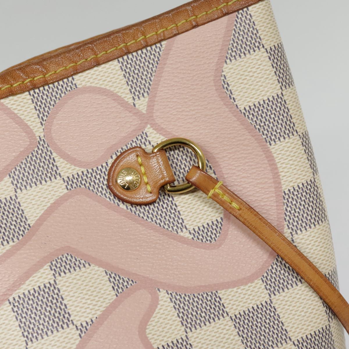 Louis Vuitton Neverfull Mm White Canvas Tote Bag