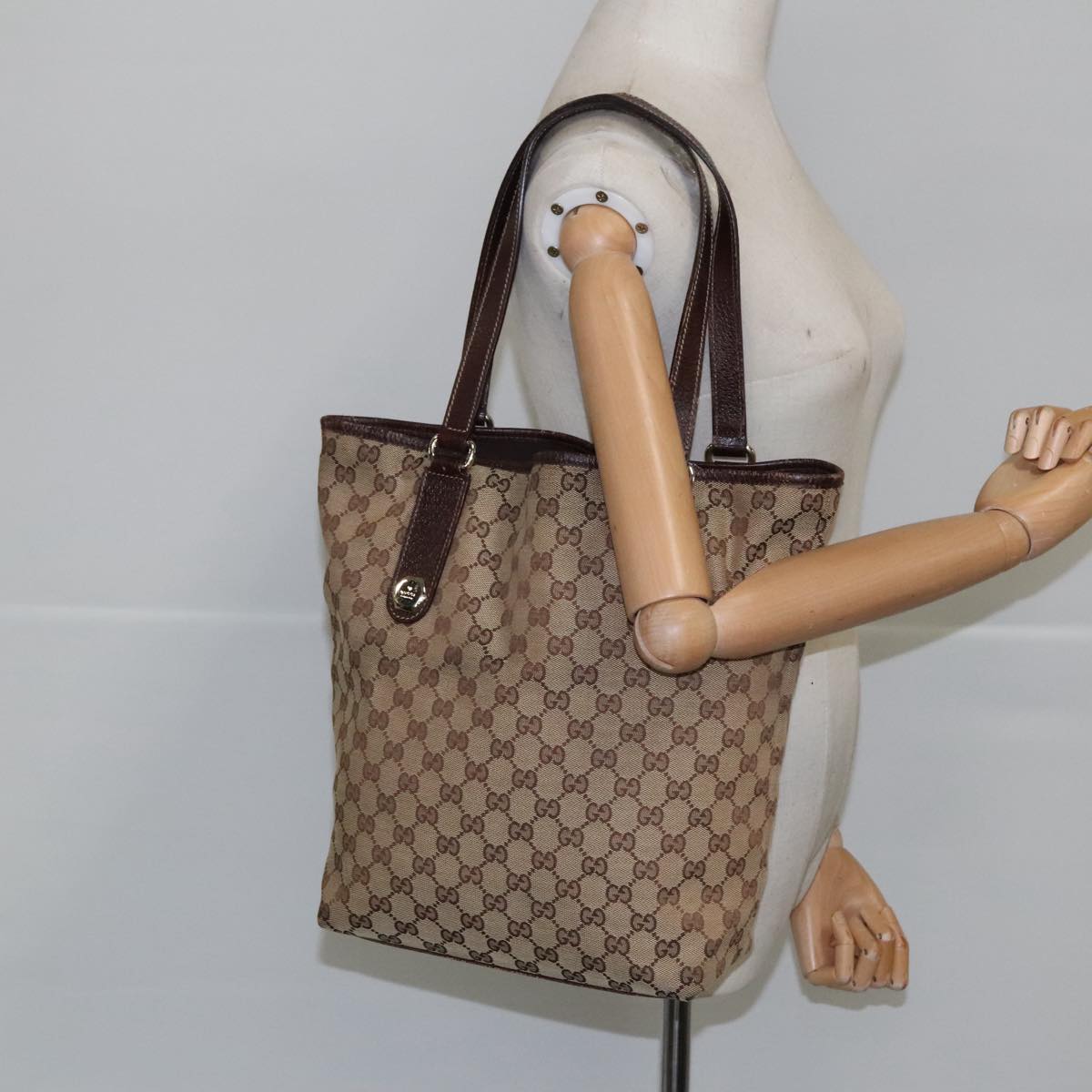 Gucci Brown Canvas Tote Bag
