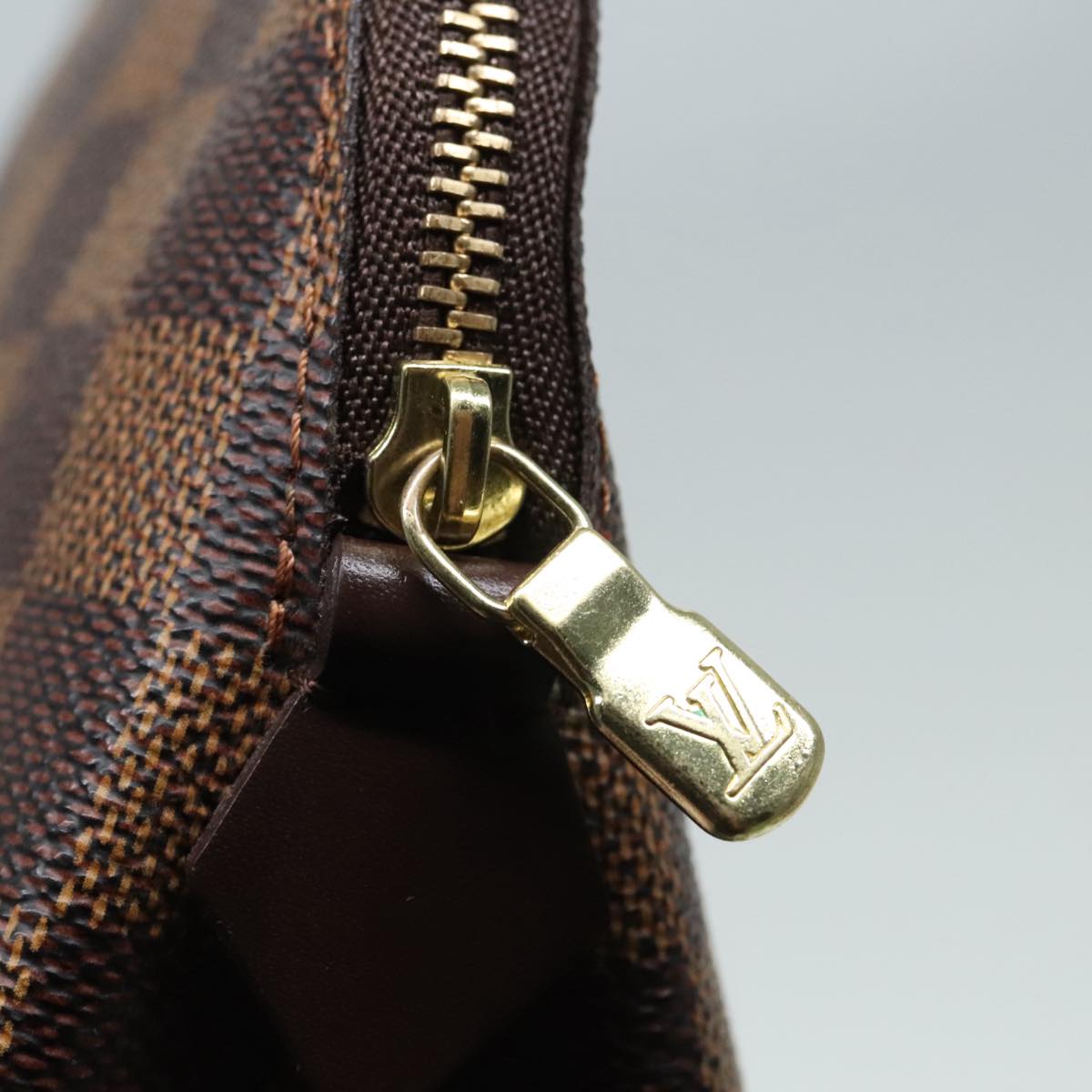 Louis Vuitton Cosmetic Pouch Brown Canvas Clutch Bag