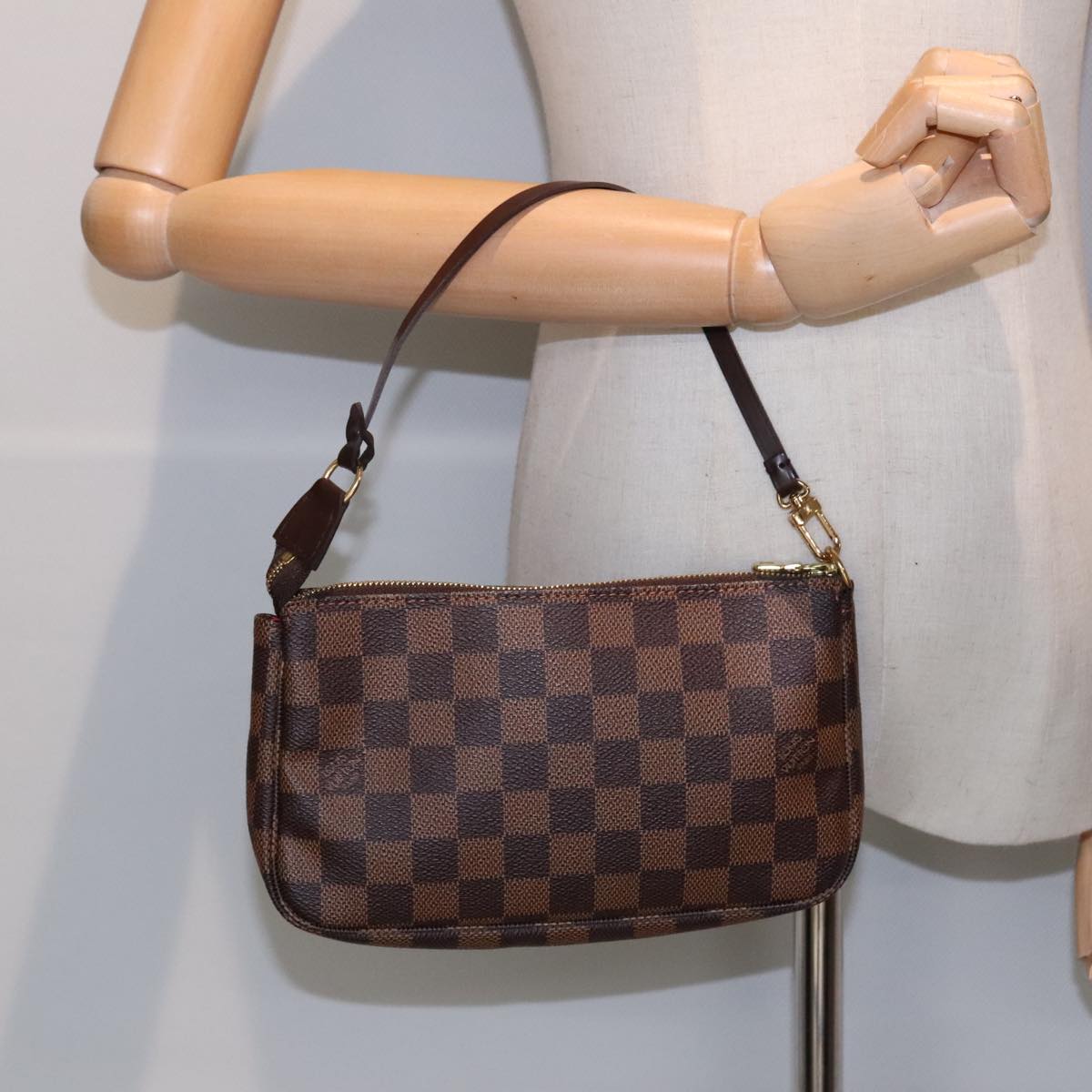 Louis Vuitton Pochette Accessoire Brown Canvas Clutch Bag