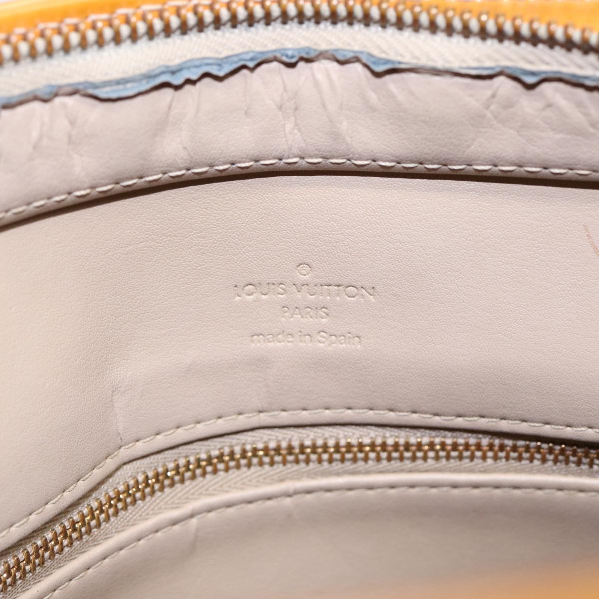 Louis Vuitton Houston Beige Patent Leather Handbag