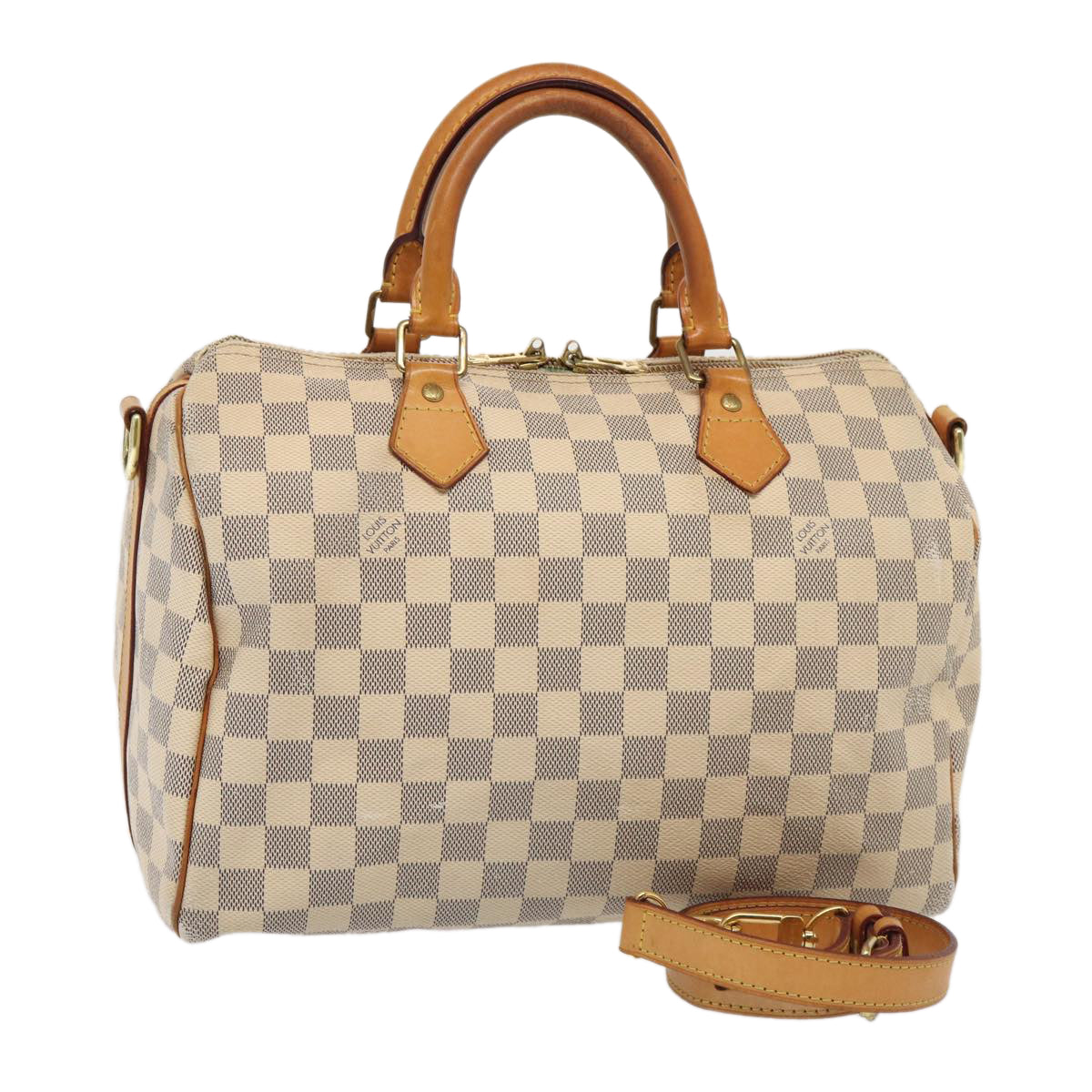 Louis Vuitton Speedy Bandoulière 30 White Canvas Handbag
