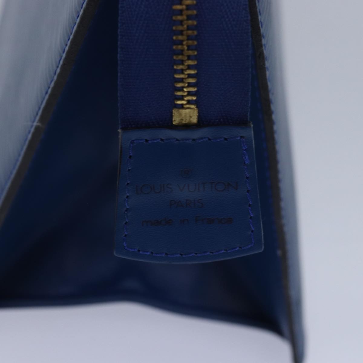 Louis Vuitton Trousse Makeup Blue Leather Clutch Bag