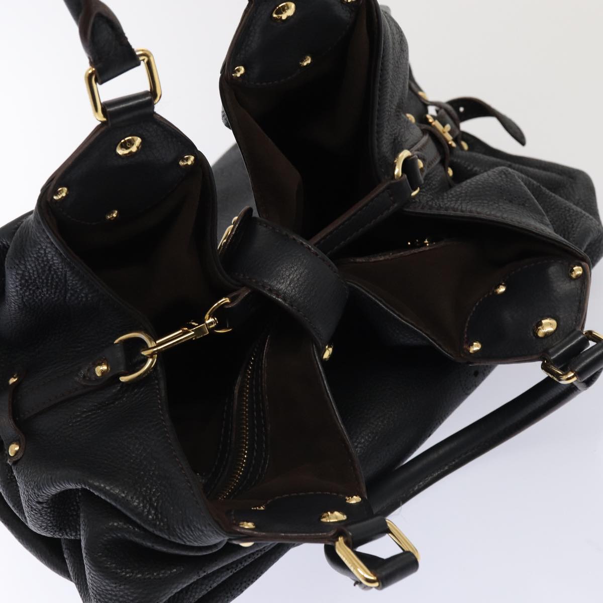 Louis Vuitton Xl Black Leather Handbag