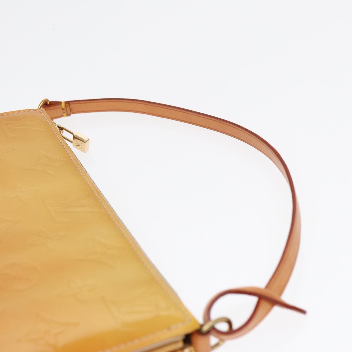 Louis Vuitton Lexington Beige Patent Leather Clutch Bag