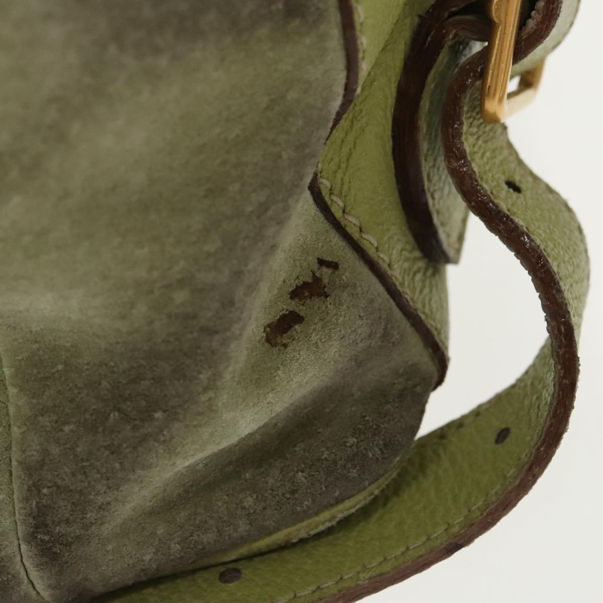 Gucci Bamboo Green Suede Backpack Bag