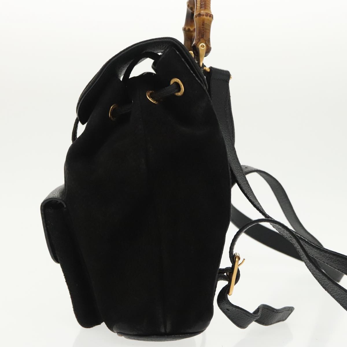 Gucci Bamboo Black Suede Backpack Bag