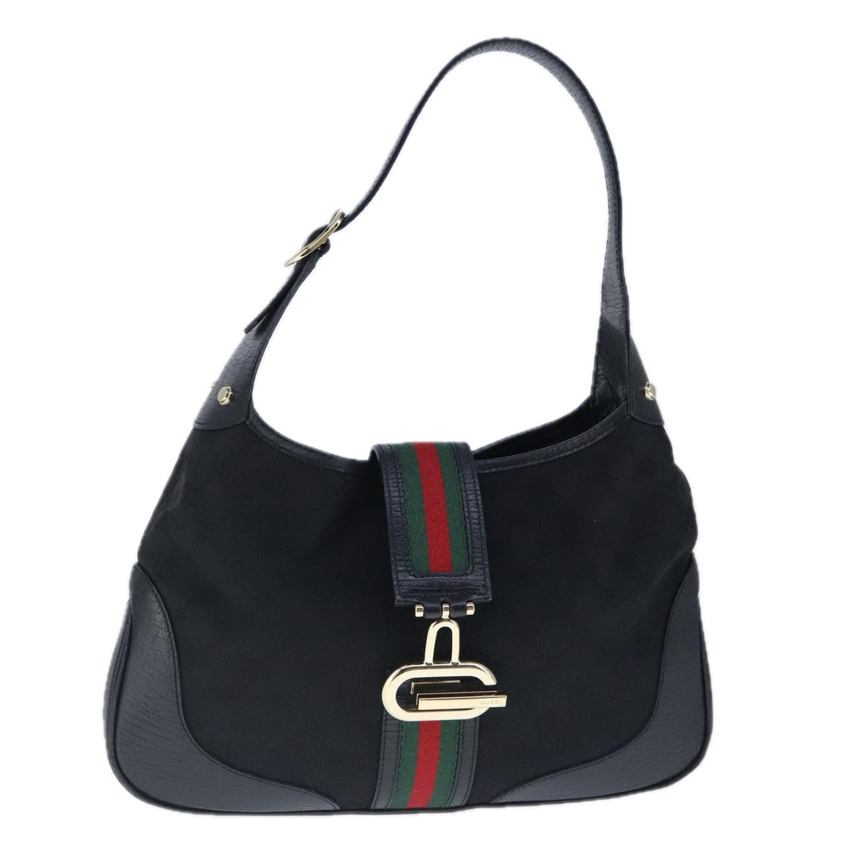 Gucci Sherry Black Canvas Shoulder Bag ()
