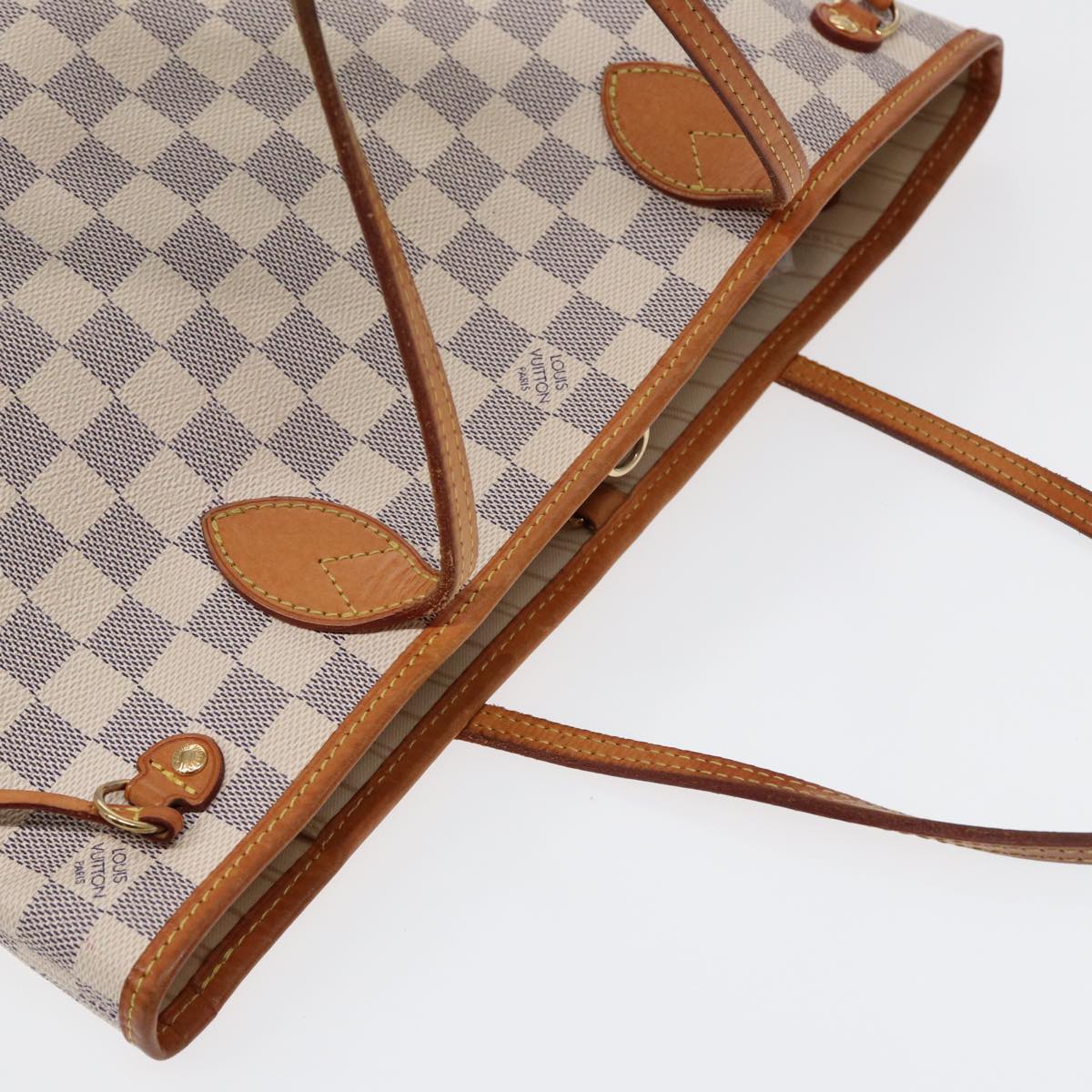 Louis Vuitton Neverfull Pm White Canvas Tote Bag