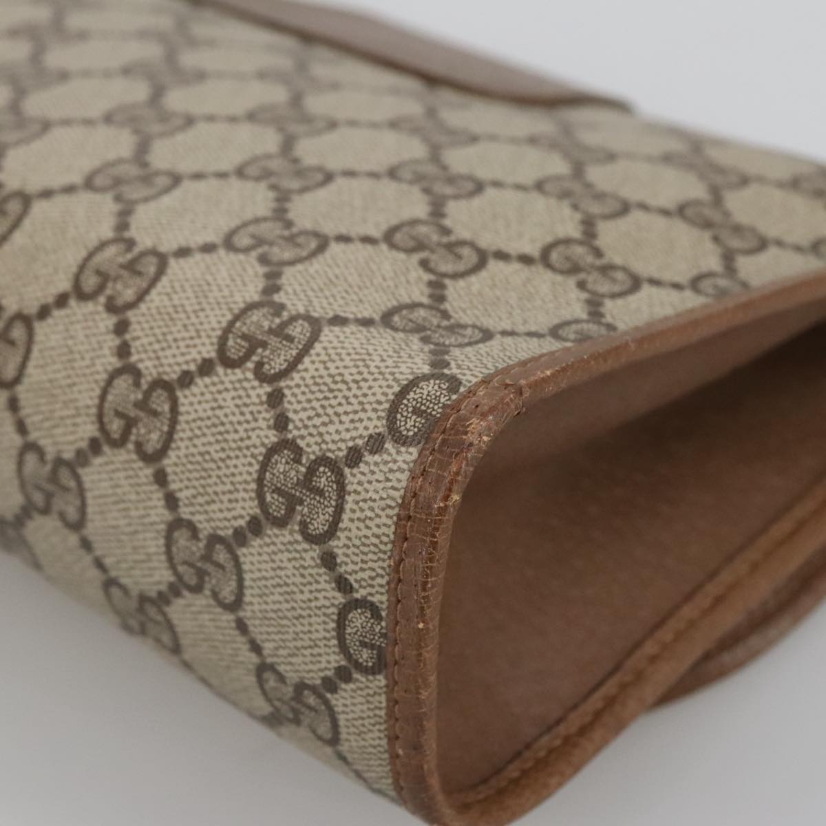 Gucci Sherry Beige Canvas Clutch Bag