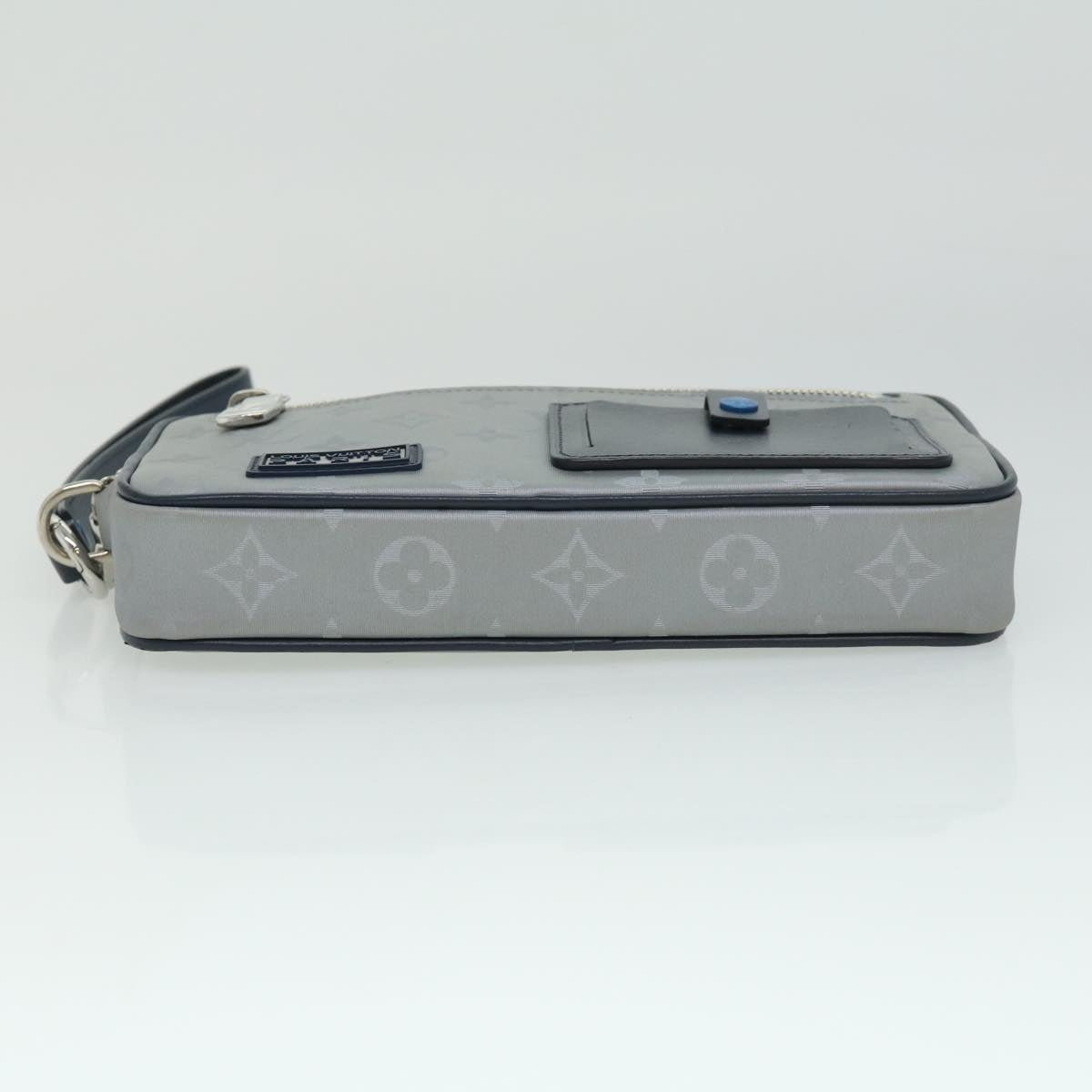 Louis Vuitton Alpha Silver Leather Clutch Bag