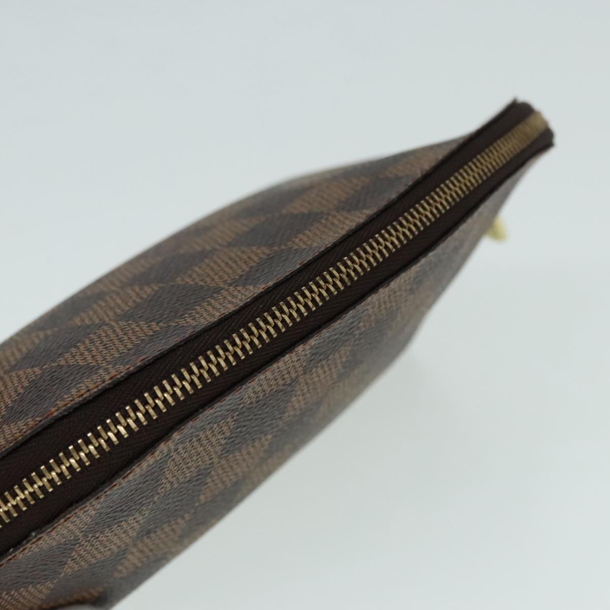 Louis Vuitton Cosmetic Pouch Brown Canvas Clutch Bag