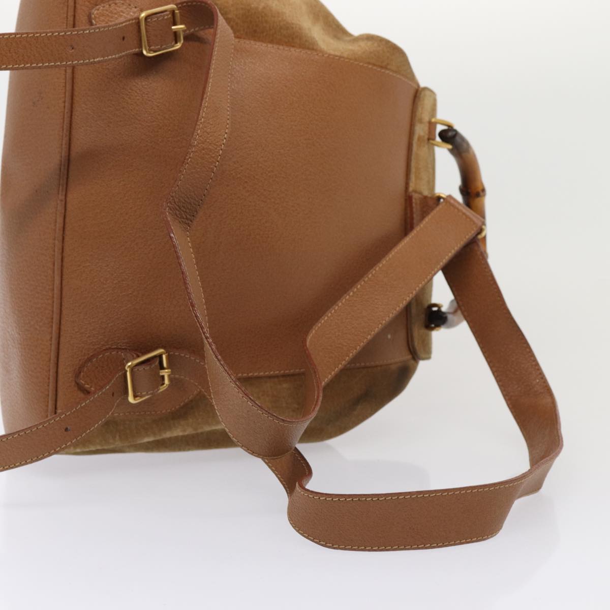 Gucci Bamboo Brown Suede Backpack Bag