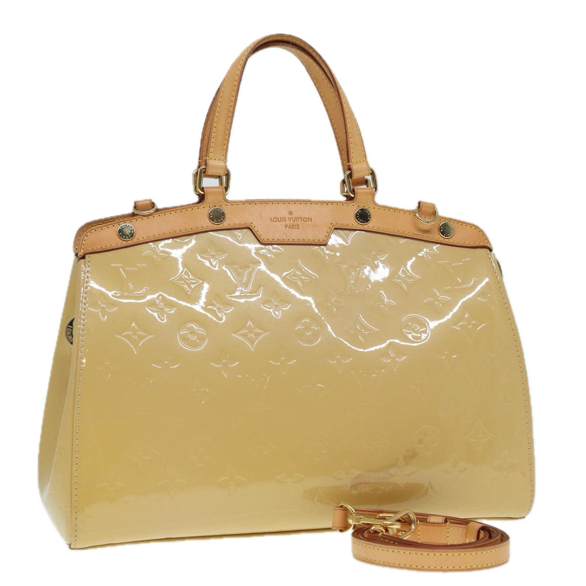 Louis Vuitton Blair Beige Patent Leather Handbag