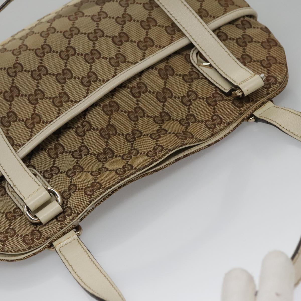 Gucci Charmy Beige Canvas Tote Bag