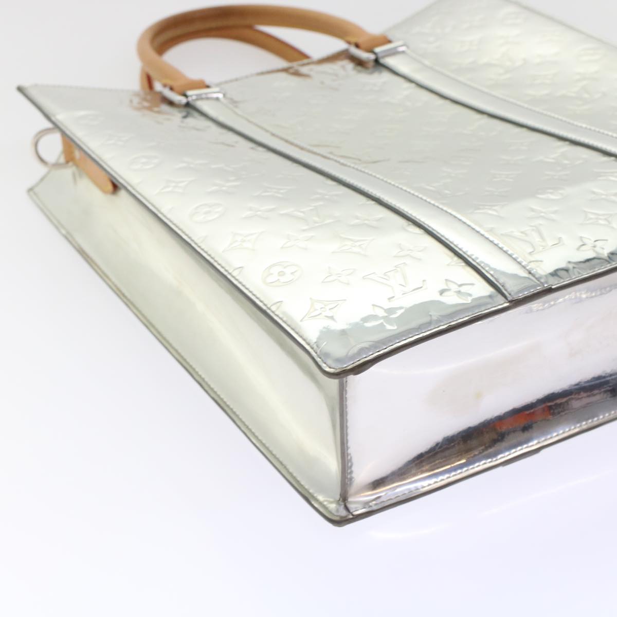 Louis Vuitton Sac Plat Silver Canvas Handbag