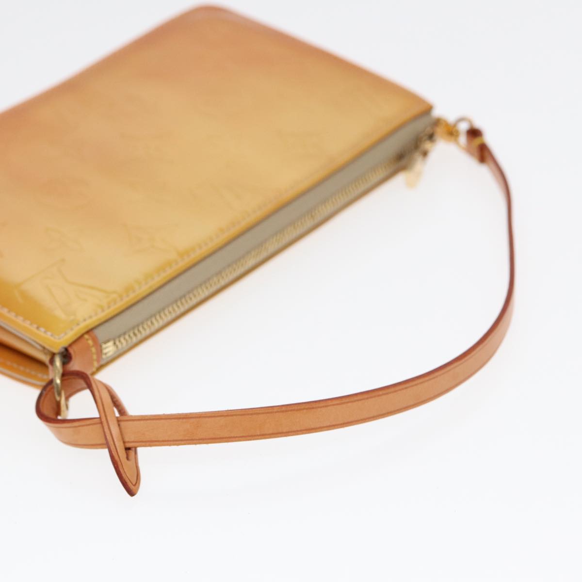 Louis Vuitton Lexington Beige Patent Leather Clutch Bag