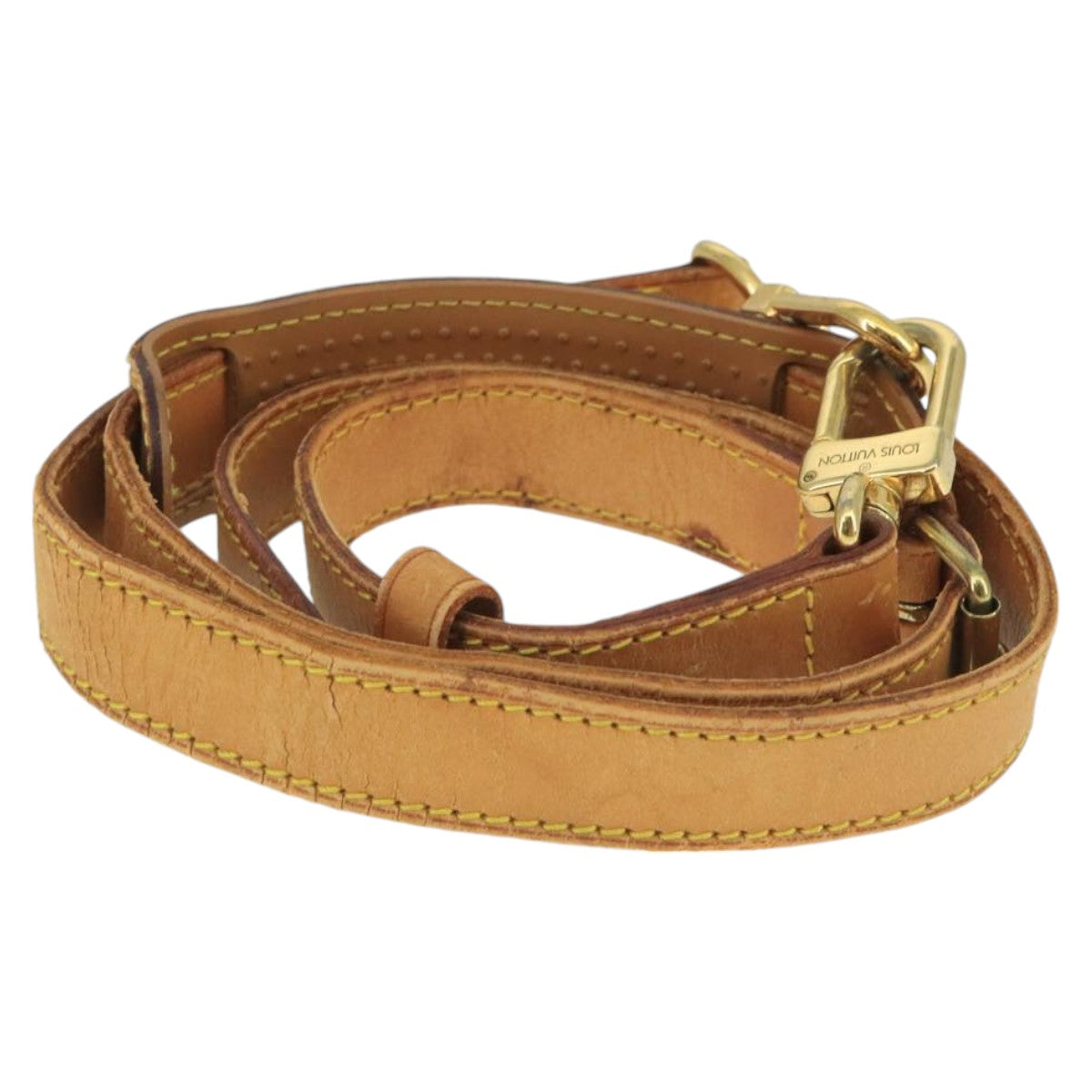 Louis Vuitton Shoulder Strap Beige Leather Bag Jewelry