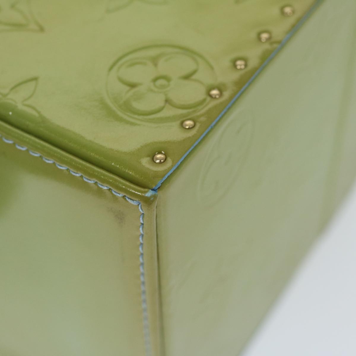 Louis Vuitton Bleecker Green Patent Leather Clutch Bag