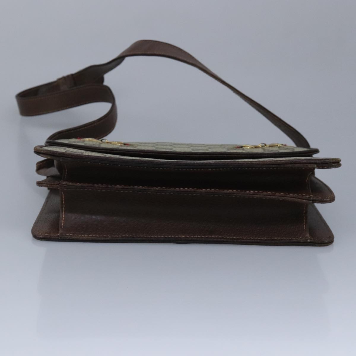 Gucci Horsebit Beige Canvas Shoulder Bag
