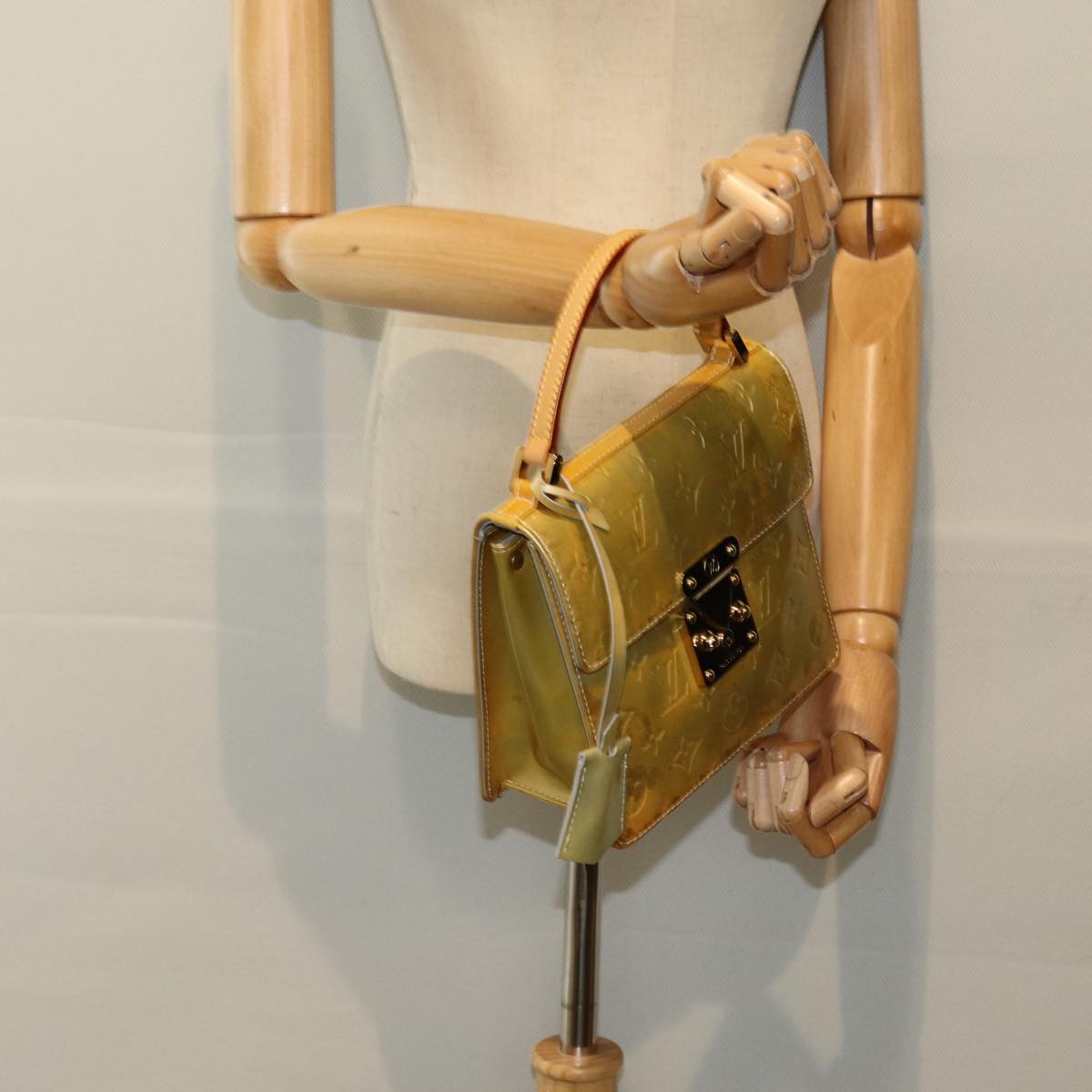 Louis Vuitton Spring Street Khaki Patent Leather Handbag