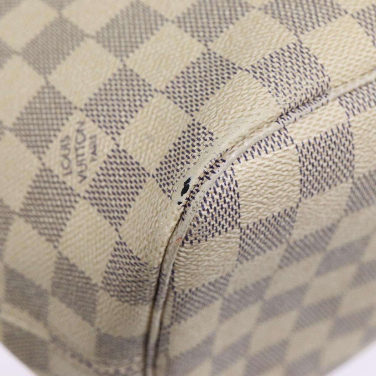 Louis Vuitton Neverfull Mm White Canvas Tote Bag