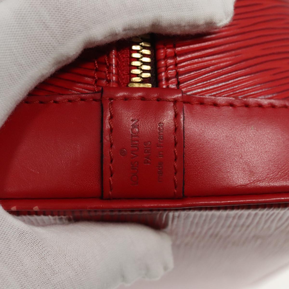 Louis Vuitton Alma Red Leather Handbag