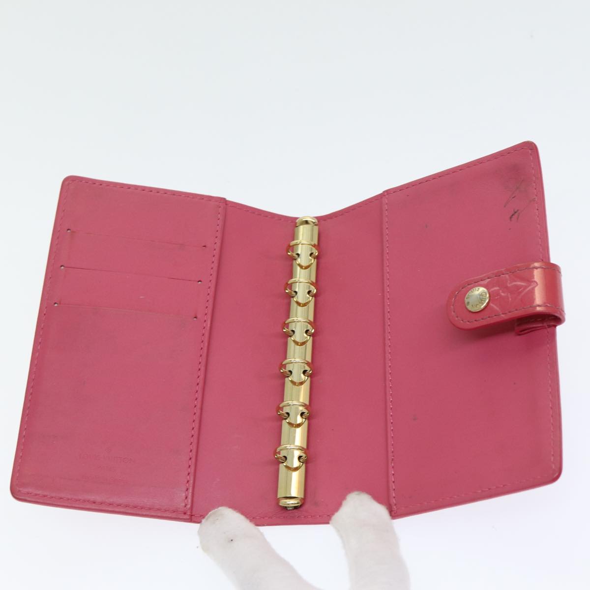 Louis Vuitton Agenda Pm Purple Patent Leather Wallet