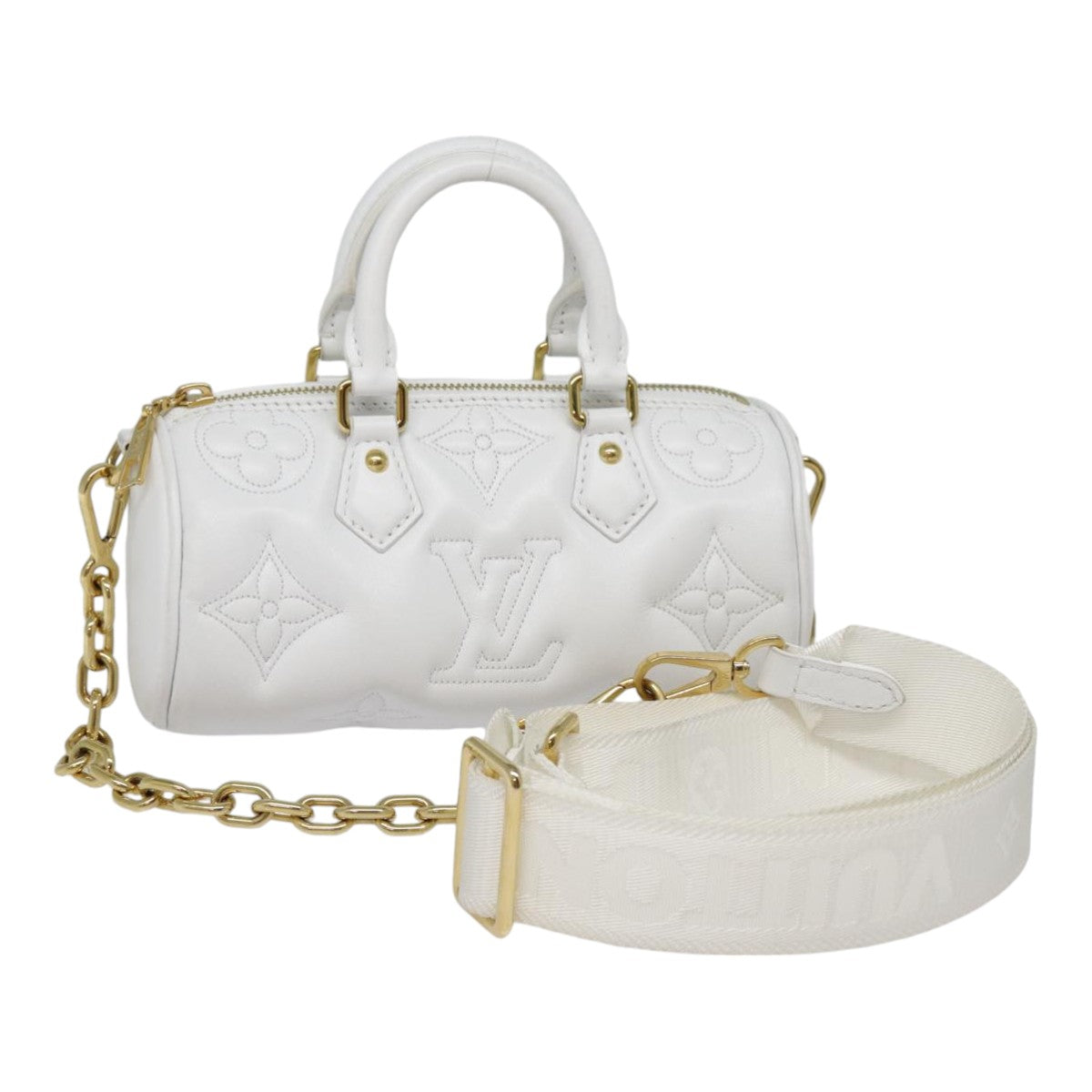 Louis Vuitton Papillon White Leather Handbag