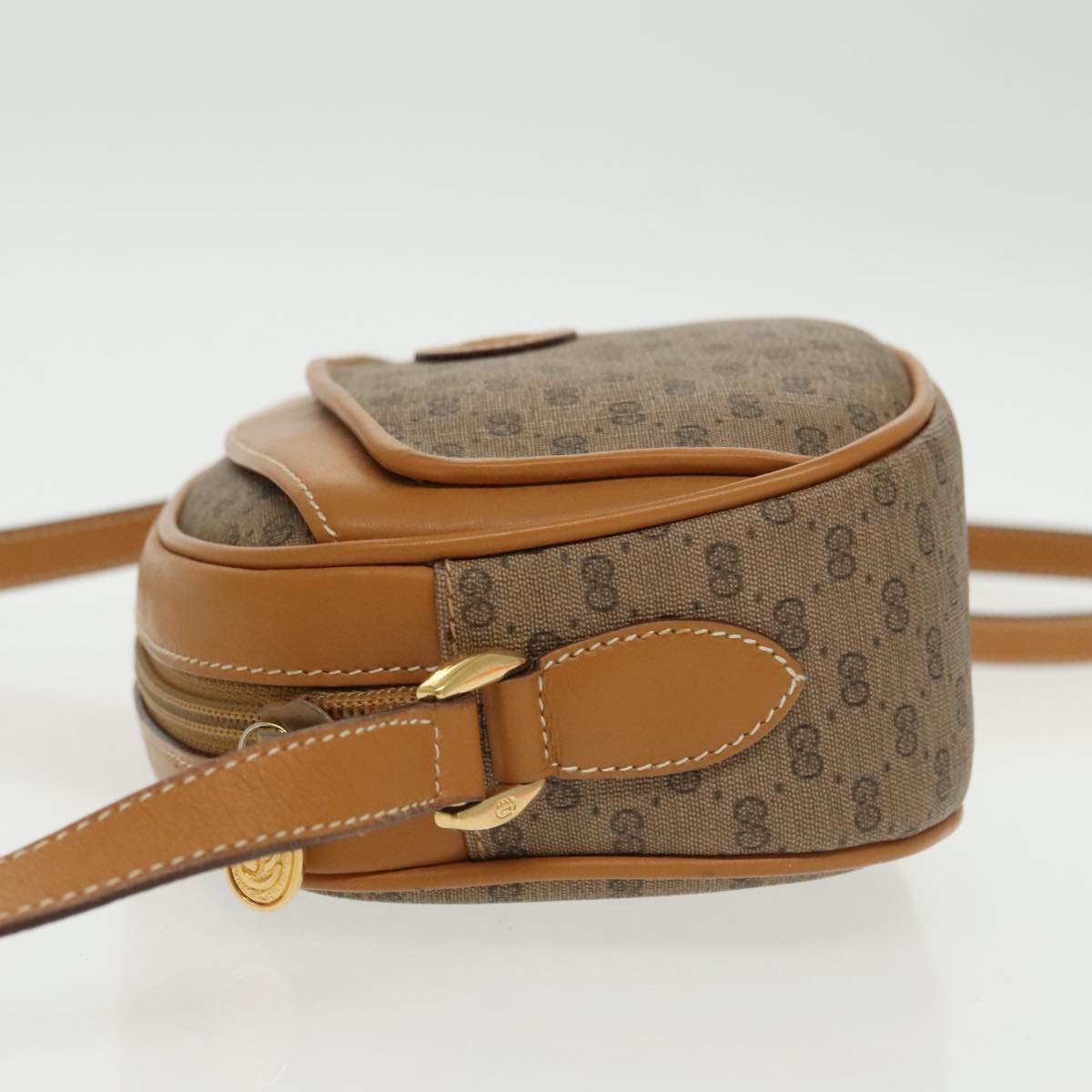 Gucci Micro Small Gg Canvas Brown Canvas Shoulder Bag