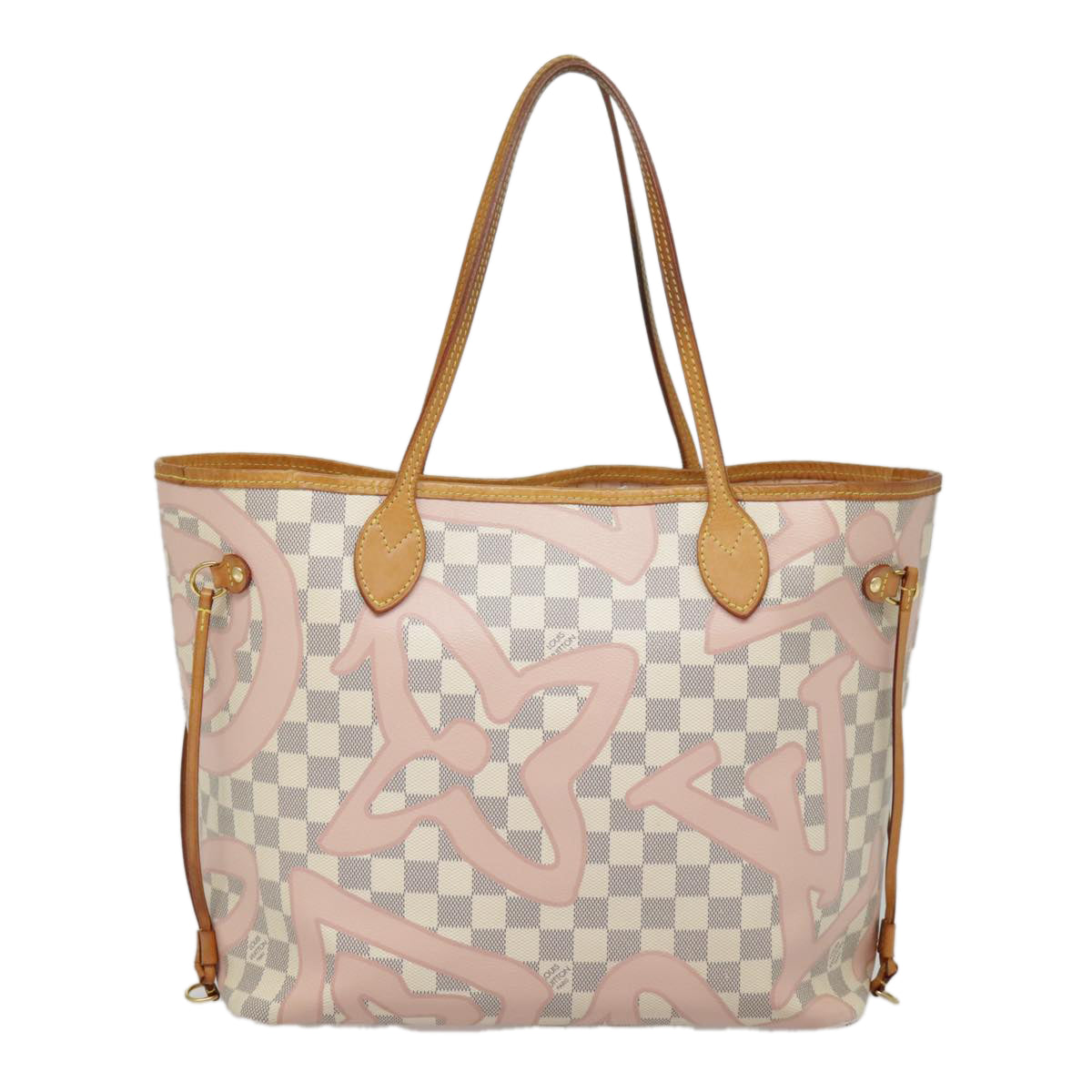 Louis Vuitton Neverfull Mm White Canvas Tote Bag