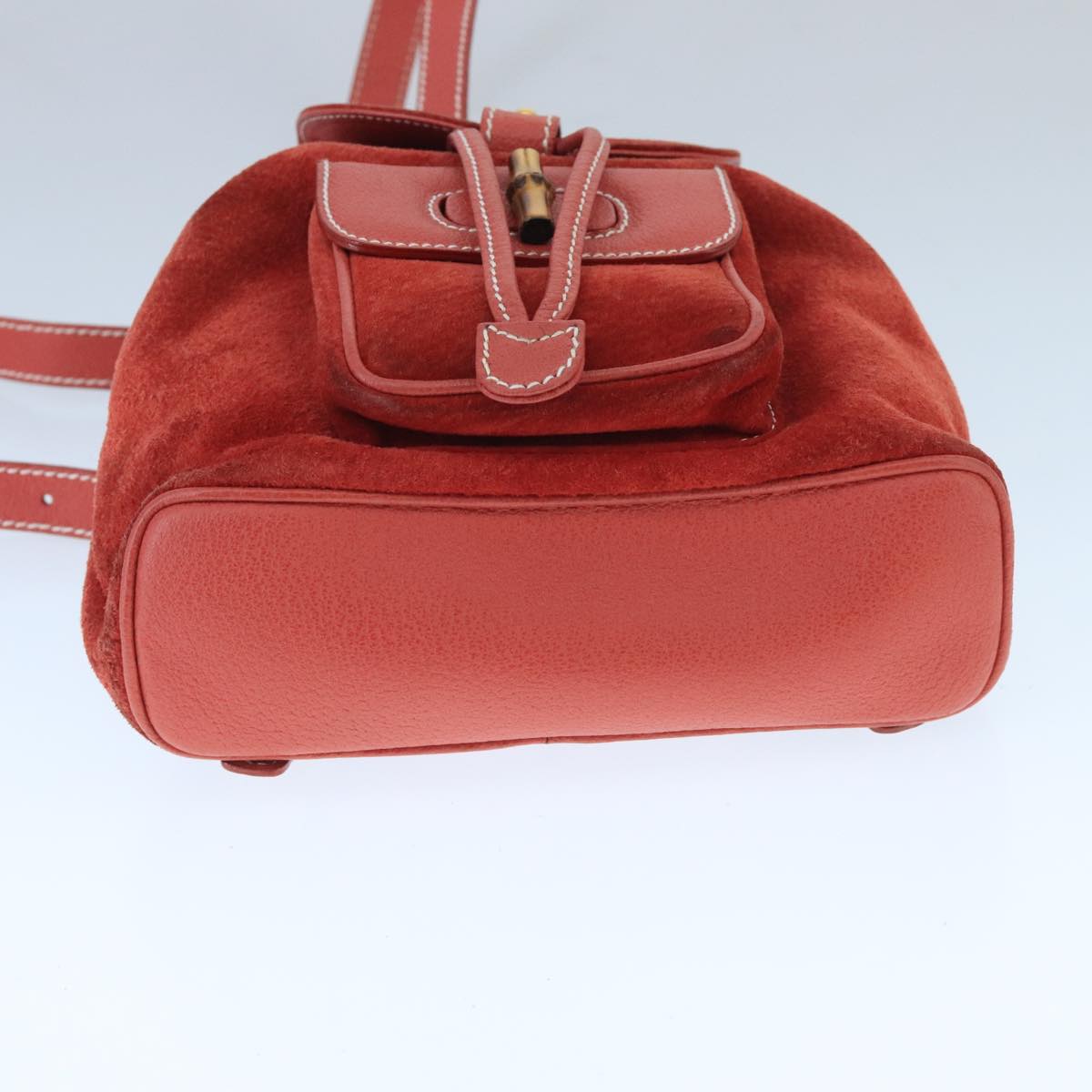 Gucci Bamboo Red Suede Backpack Bag