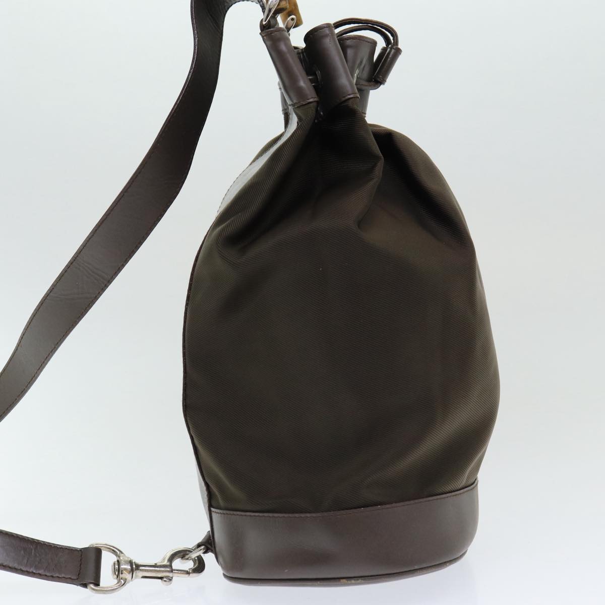 Gucci Bamboo Brown Synthetic Backpack Bag