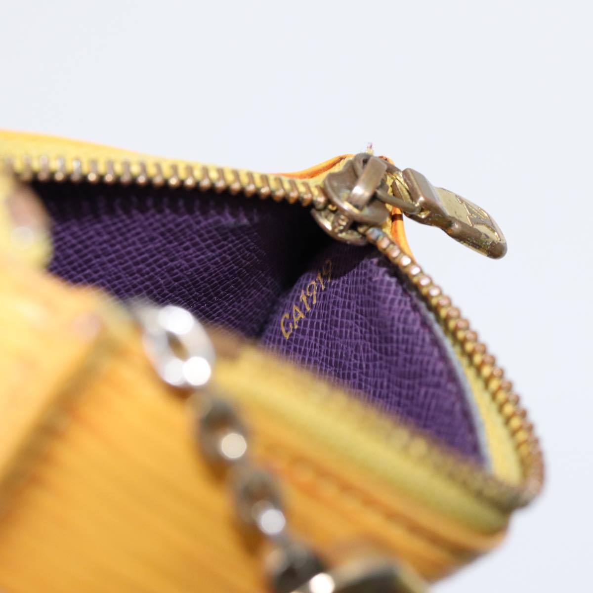 Louis Vuitton Pochette Clés Yellow Leather Wallet