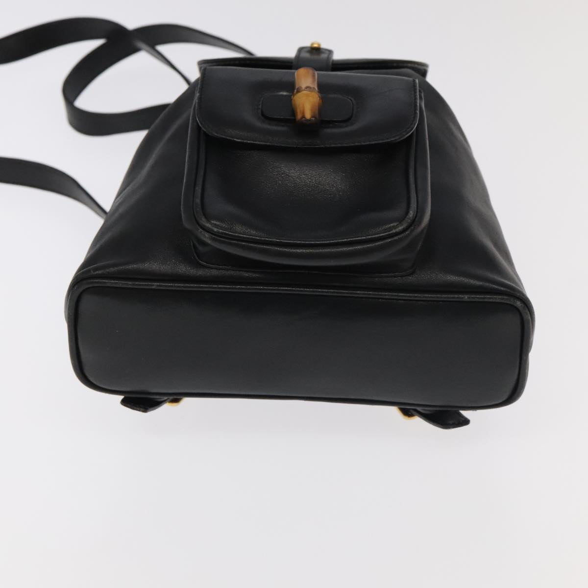 Gucci Bamboo Black Leather Backpack Bag