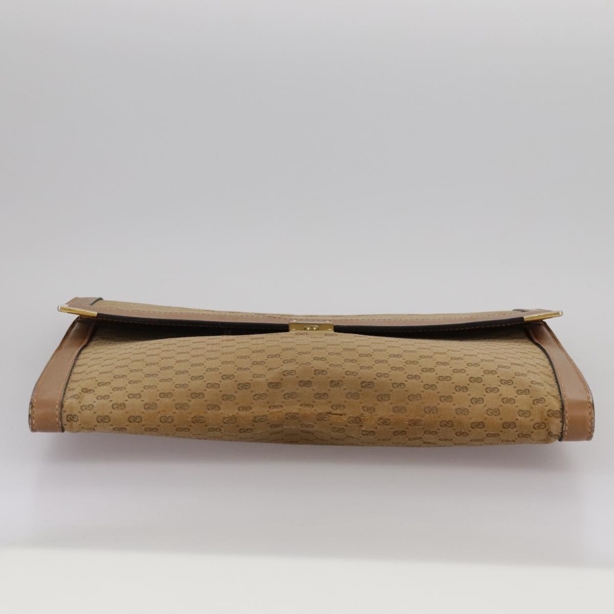 Gucci Micro Small Gg Canvas Beige Canvas Clutch Bag