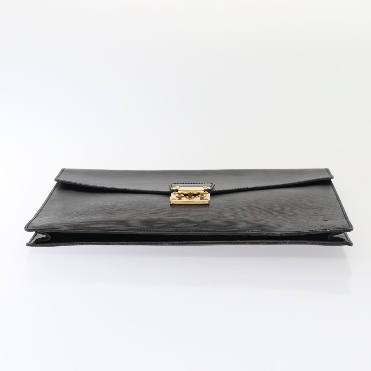 Louis Vuitton Senateur Black Leather Clutch Bag