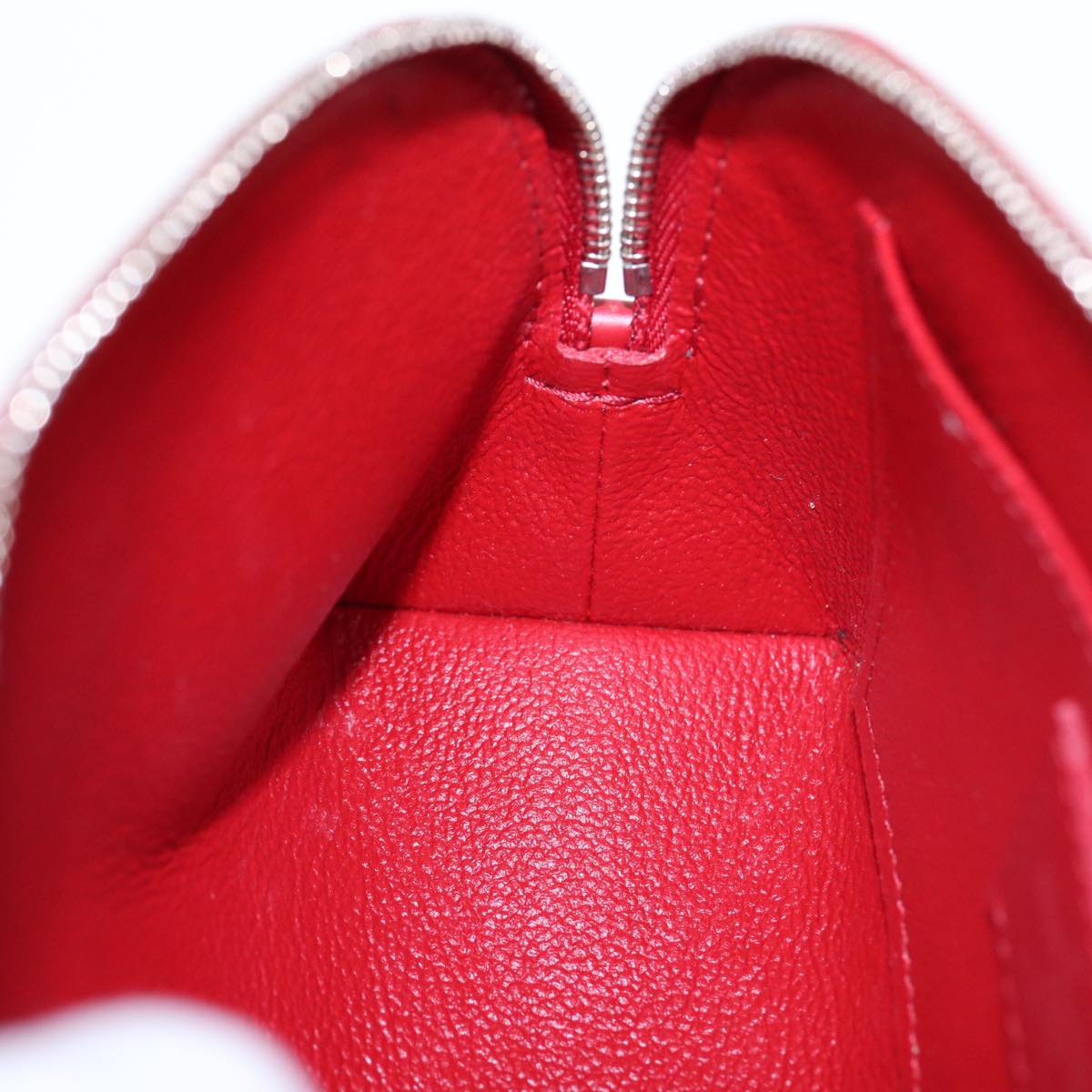 Louis Vuitton Cosmetic Pouch Red Leather Clutch Bag