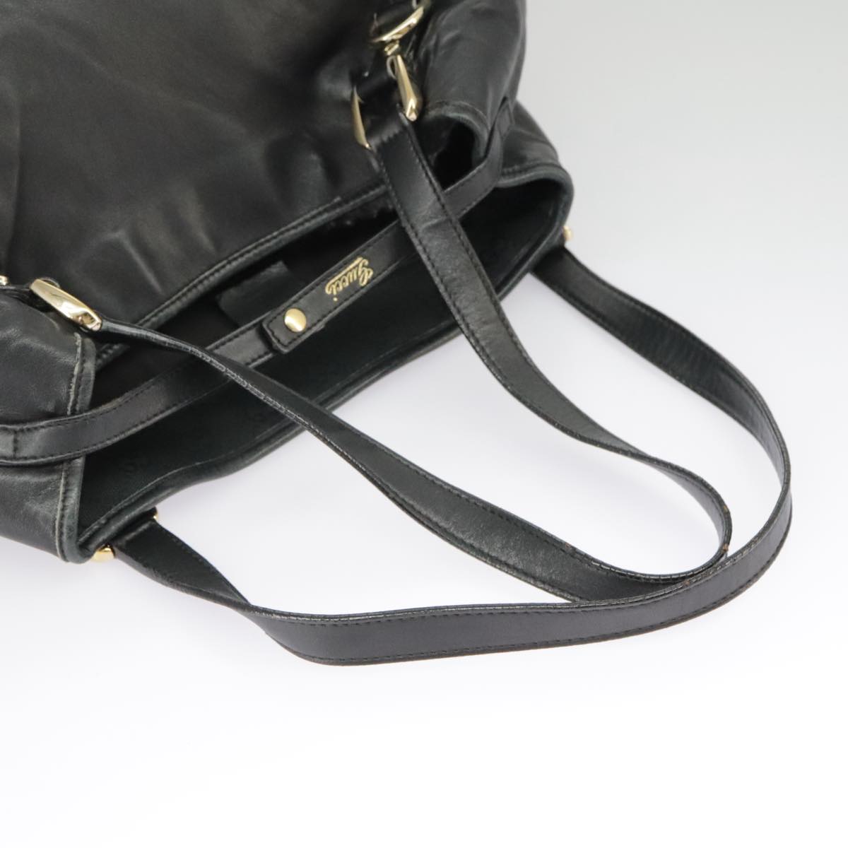 Gucci Abbey Black Leather Tote Bag