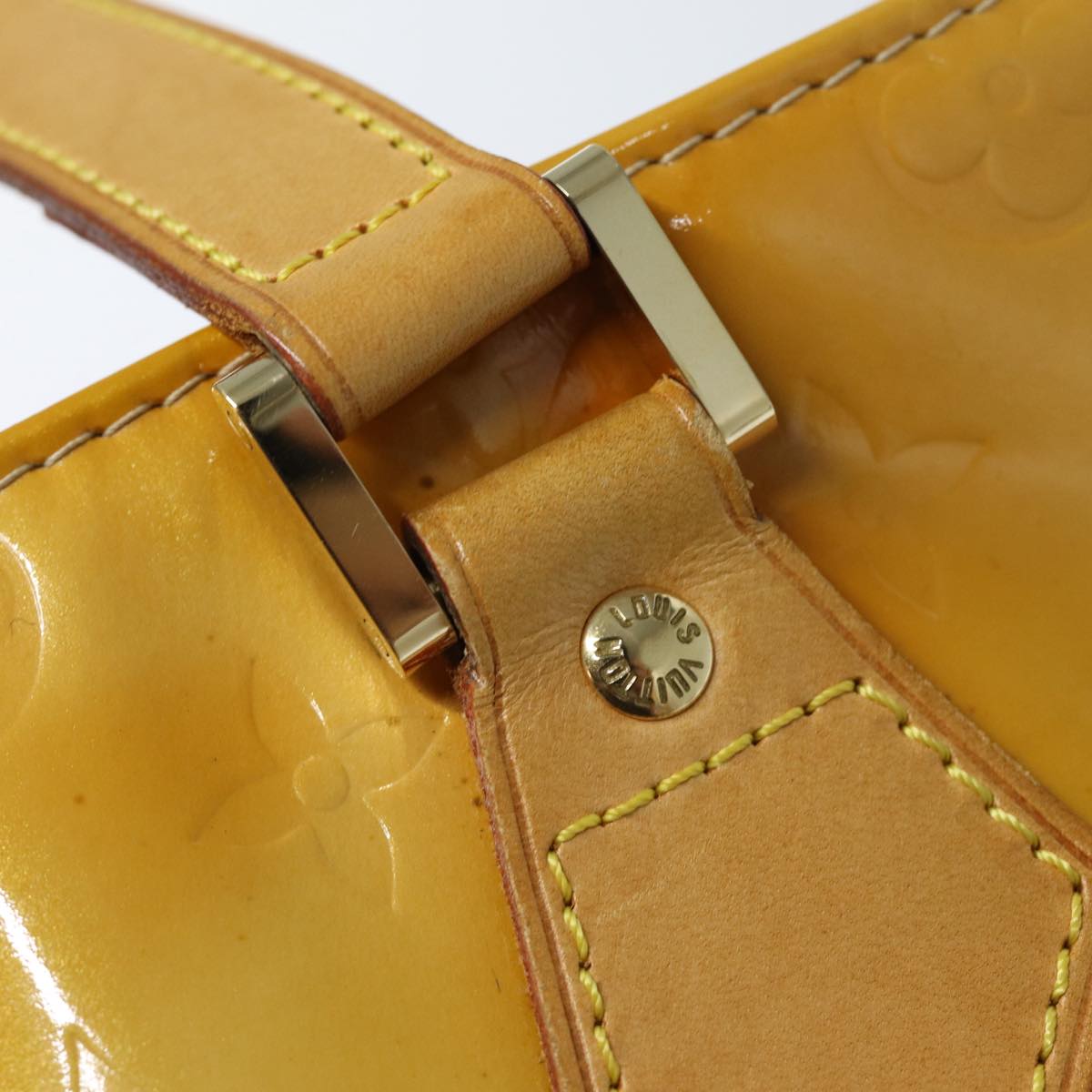 Louis Vuitton Houston Beige Patent Leather Handbag