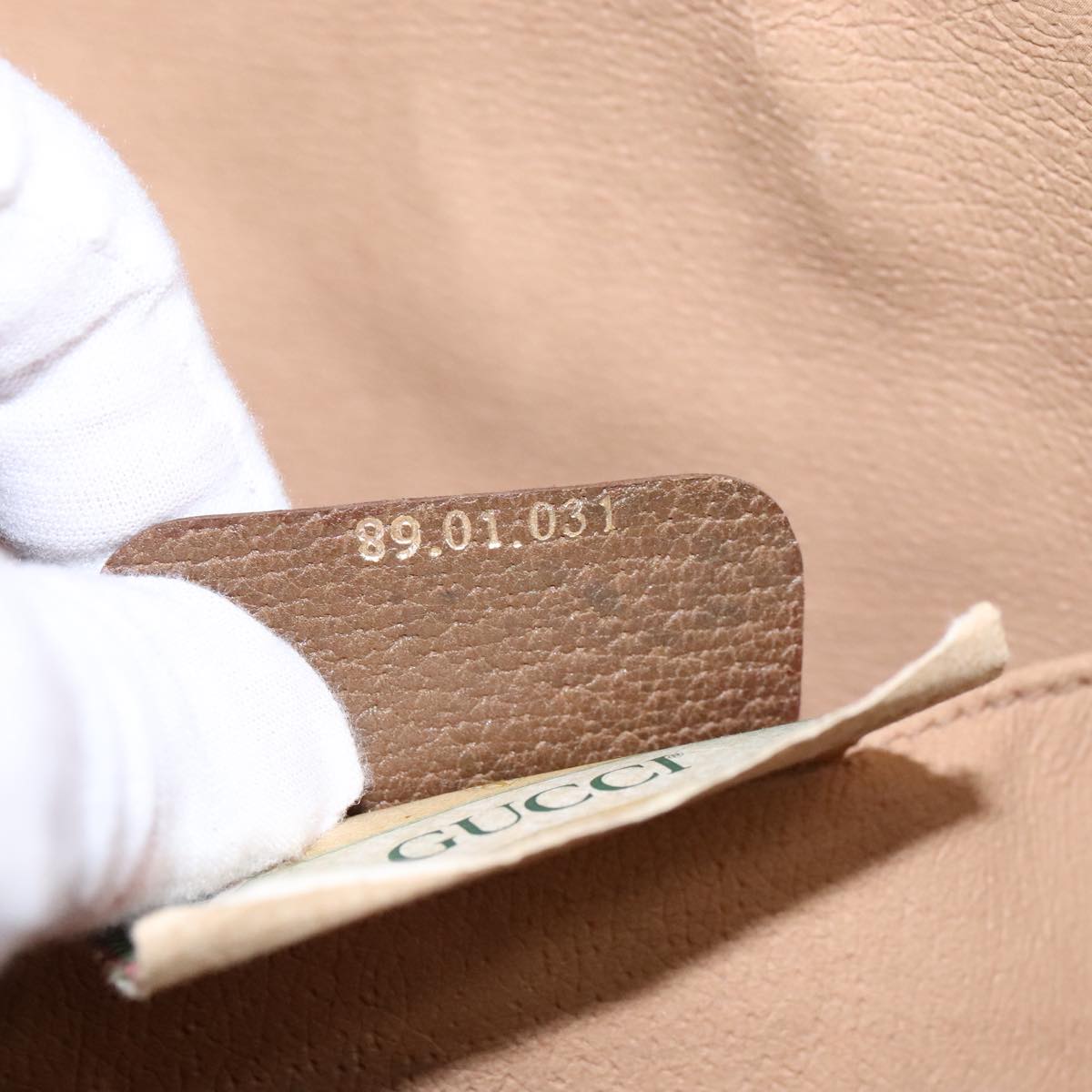 Gucci Sherry Beige Canvas Clutch Bag