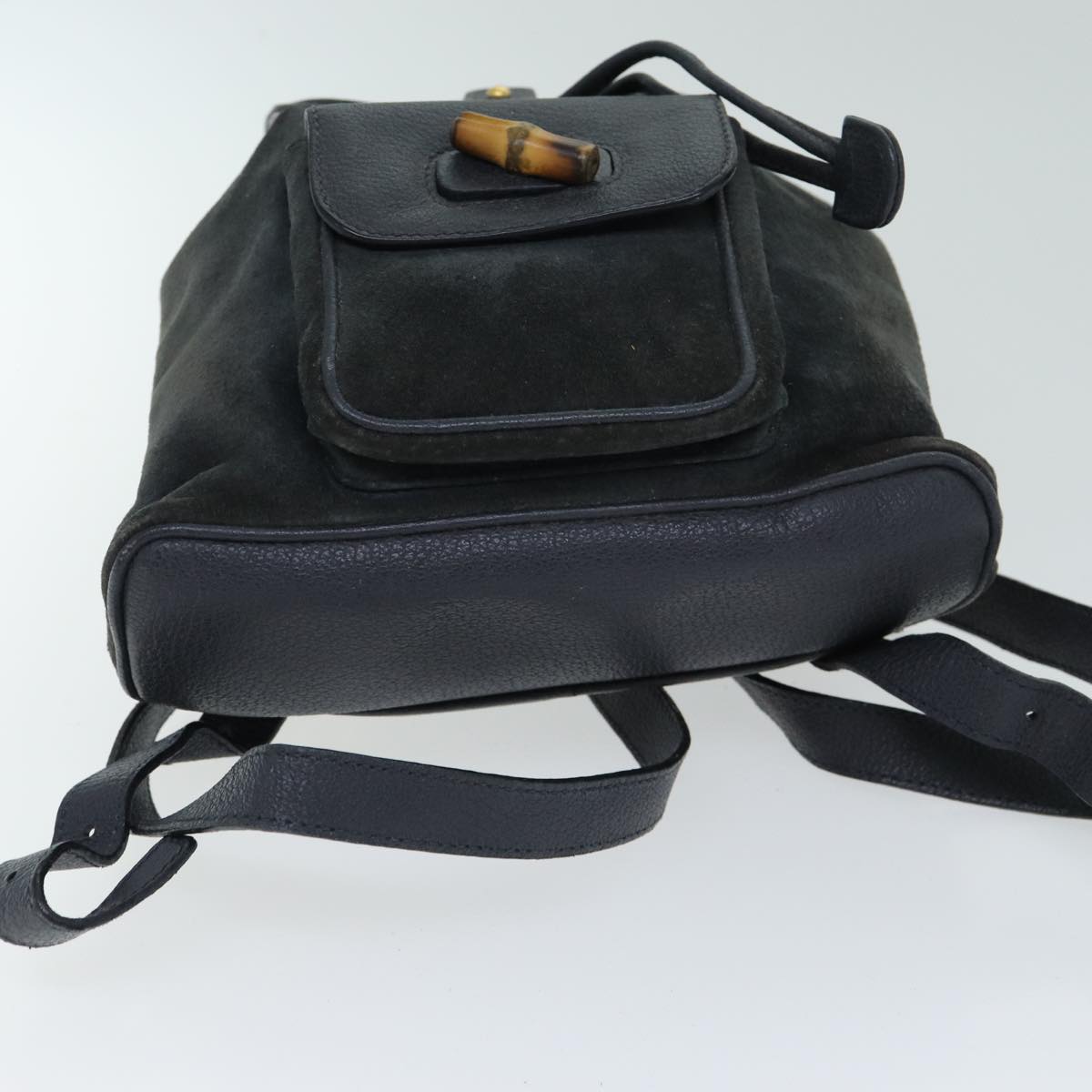 Gucci Bamboo Black Suede Backpack Bag